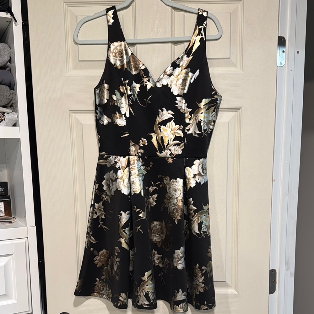 Floral Black Dress